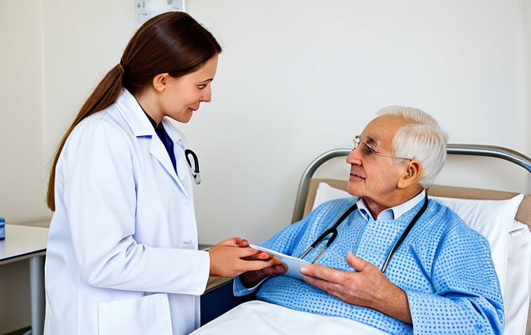 Clinical Nutritionist in a Hospital Setting**
"A professional clinical nutritionist in a fully clothed, modest white coat, consulting with a patient (elderly, fully clothed) in a bright, modern hospital room. Focus on empathy and professionalism. The nutritionist is explaining a diet plan. Appropriate attire, safe for work, perfect anatomy, natural proportions, well-formed hands, proper finger count, family-friendly, professional photography, high quality."
**