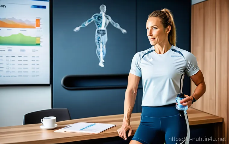 영양사 연봉 상승 요인 - **Professional Sports Nutrition Consultation:**
    A dynamic, modern image of a highly skilled Ital...