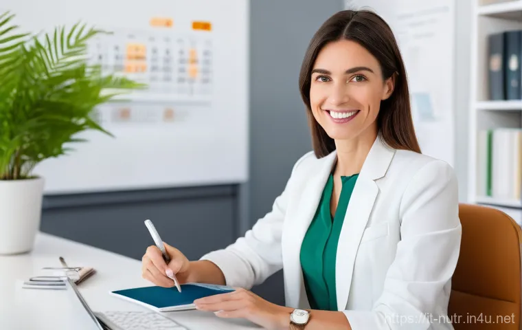 영양사 업무 도구 활용법 - **Prompt:** A professional Italian female nutritionist, mid-30s, with a warm and approachable smile,...