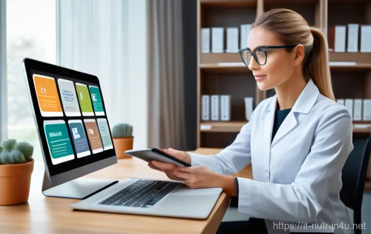 영양사로서 리더십 발휘하기 - **Prompt:** An energetic male nutritionist (40s, dressed in a stylish yet approachable smart casual ...