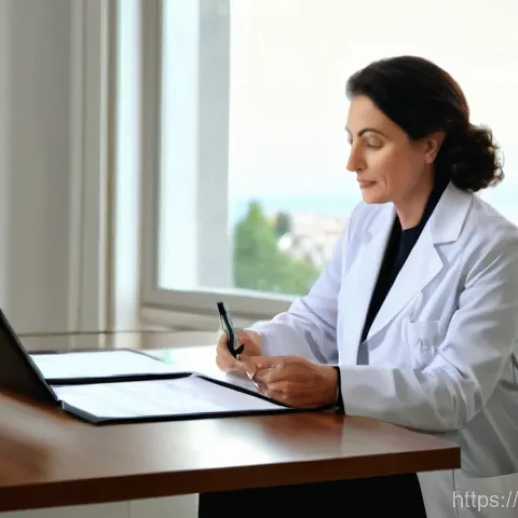 영양사와 관련된 정부 정책 - Medical Dietologist Consultation**
A professional Italian Medical Dietologist, a woman in her late 4...