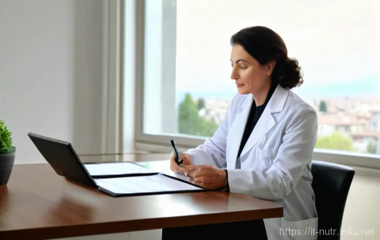 영양사와 관련된 정부 정책 - Medical Dietologist Consultation**
A professional Italian Medical Dietologist, a woman in her late 4...