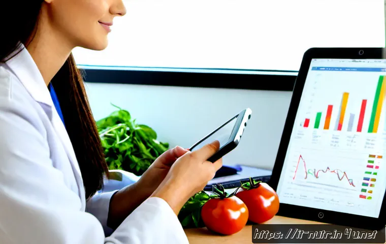 영양사로서 업무와 연구 병행하기 - Photorealistic Italian hospital dietitian balancing clinical work and research, a professional woman...